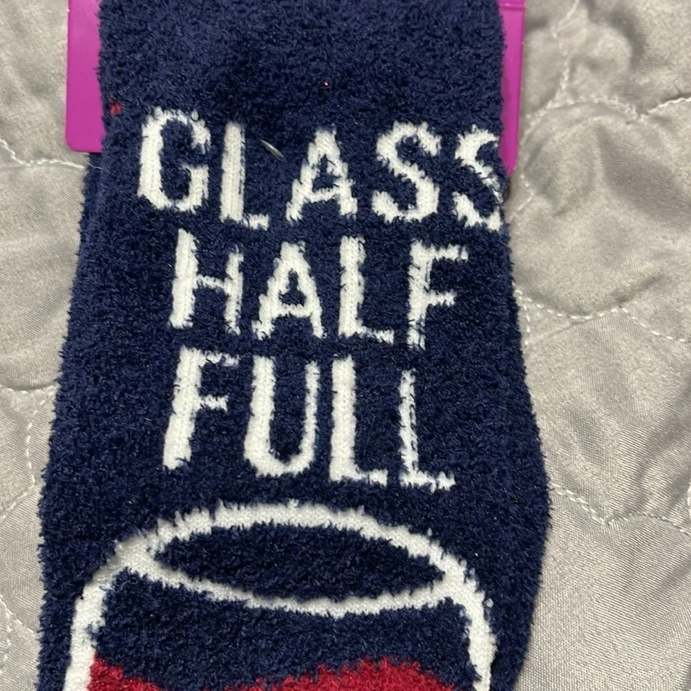 New Aloe Infused Glass Half Full socks